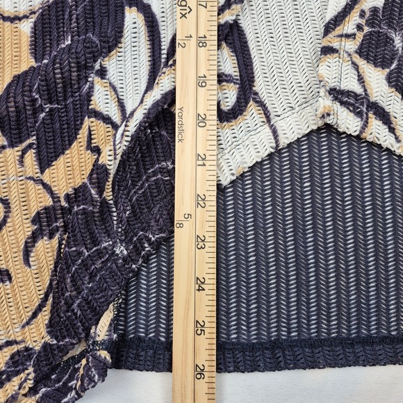 Chicos Easywear Open Front Waterfall Cardigan Women Sz 1 Floral Print Resortwear - Picture 10 of 11